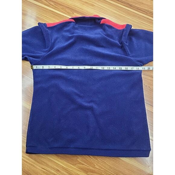 Vintage 90s Sequel Fleece Sweatshirt Color Block Size Small Navy Blue Red USA - Picture 8 of 9